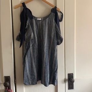 Cold Shoulder Chambray Dress